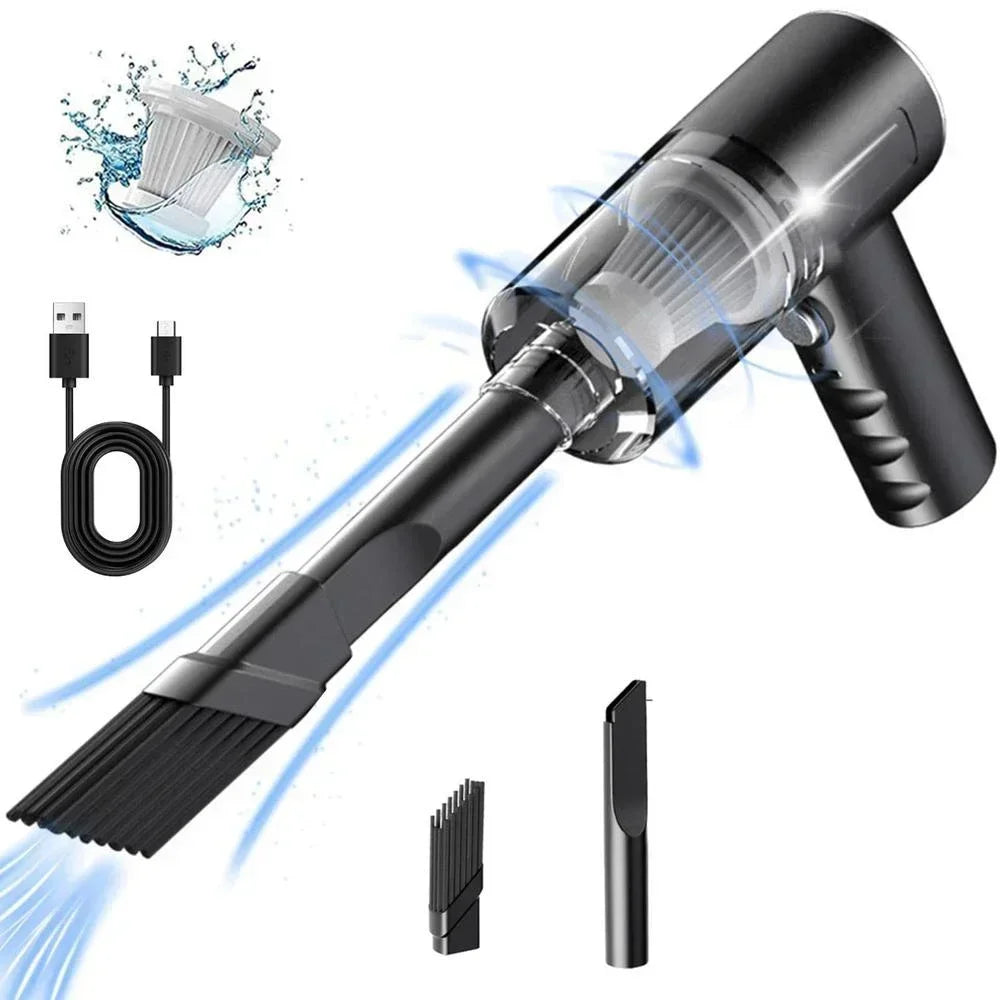 1Pc Wireless Vacuum Cleaner Dual Use for Home and Car 120W High Power Powerful Vacuum Cleaner Black