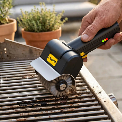 Electric Grill Brush, Rechargeable Cordless BBQ Cleaner with 600RPM Motor & Safety Locks, Includes Two 304 Stainless Steel Brush Heads, Compact Design for Narrow Spaces and Corners SOARFLY G9