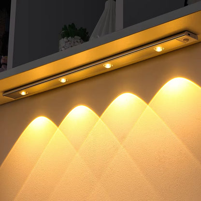 Motion Sensor Light LED Sensor Lamp Wireless Ultra Thin USB LED for Kitchen Cabinet Bedroom Wardrobe Indoor Lighting Night Light